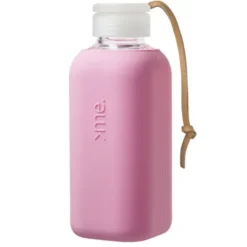 Trinkflasche Glas/Silikonhülle 0,6 l, powder pink (hellrosa)