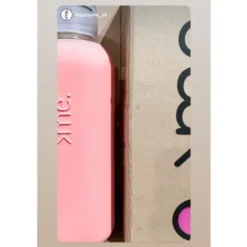 Trinkflasche Glas/Silikonhülle 0,6 l, powder pink (hellrosa)