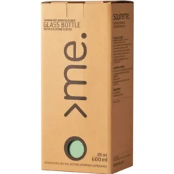 Trinkflasche Glas/Silikonhülle 0,6 l, mint green (mintgrün)