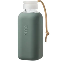 Trinkflasche Glas/Silikonhülle 0,6 l, pine green (dunkelgrün)