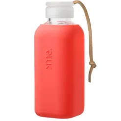 Trinkflasche Glas/Silikonhülle 0,6 l, coral (koralle)