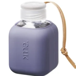 Trinkflasche Glas/Silikonhülle 0,37 l - blau puderblau