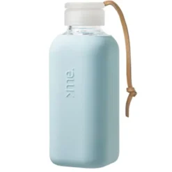 Trinkflasche Glas/Silikonhülle 0,6 l, surf blue (hellblau)