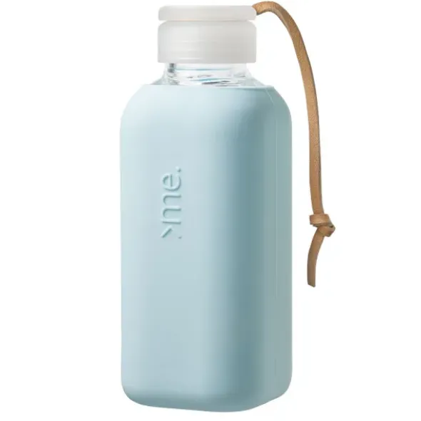 Trinkflasche Glas/Silikonhülle 0,6 l, surf blue (hellblau)