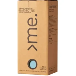 Trinkflasche Glas/Silikonhülle 0,6 l, surf blue (hellblau)