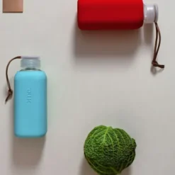 Trinkflasche Glas/Silikonhülle 0,6 l, surf blue (hellblau)