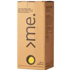 Trinkflasche Glas/Silikonhülle 0,6 l, yellow (gelb)