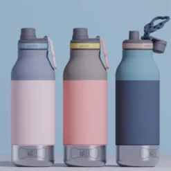 Trinkflasche 1l für Mensch & Hund - mit Wassernapf & Futternapf, grün