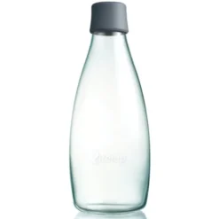 Trinkflasche 0,8 l grau