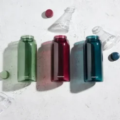 Trinkflasche 0,7 l grün Kunststoff mit Schraubverschluss + 2 Öffnungen