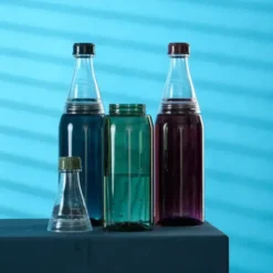 Trinkflasche 0,7 l grün Kunststoff mit Schraubverschluss + 2 Öffnungen