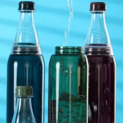 Trinkflasche 0,7 l grün Kunststoff mit Schraubverschluss + 2 Öffnungen