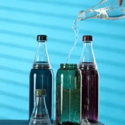 Trinkflasche 0,7 l grün Kunststoff mit Schraubverschluss + 2 Öffnungen