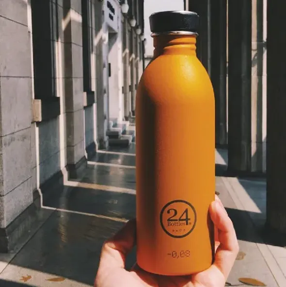Trinkflasche 0,5 l URBAN aus Edelstahl, orange