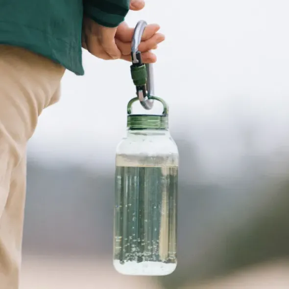 Trinkflasche WATERBOTTLE 500 ml mit Tragegriff, grün