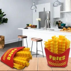 Tütenclip / Klammer Pommes Frites, 12 Stück mit magnetischer Box
