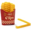 Tütenclip / Klammer Pommes, 12 Stück in magnetischer Box