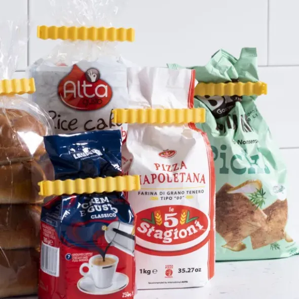 Tütenclip / Klammer Pommes, 12 Stück in magnetischer Box