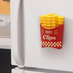 Tütenclip / Klammer Pommes, 12 Stück in magnetischer Box
