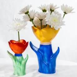 Vase Blume gelb - Bloom, Größe L