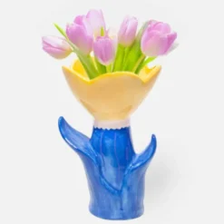 Vase Blume gelb - Bloom, Größe L