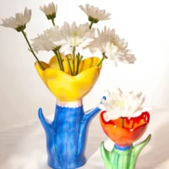 Vase Blume gelb - Bloom, Größe L
