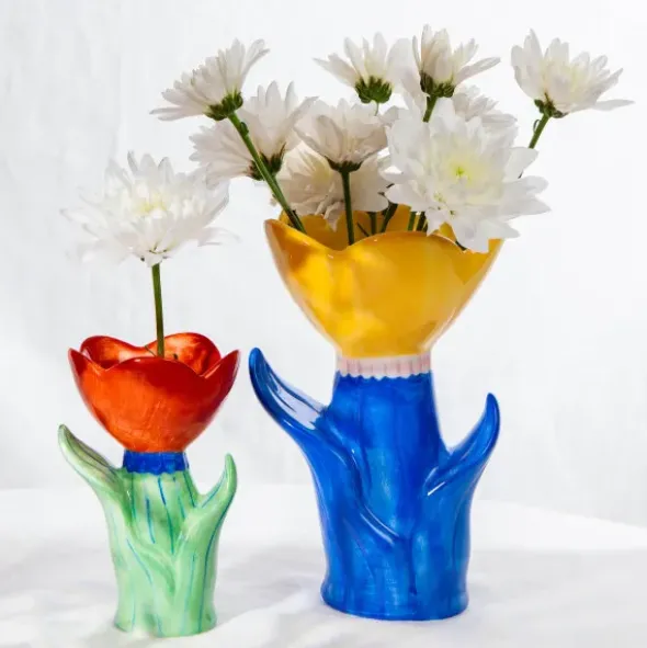 Vase Blume rot - Bloom, Größe S