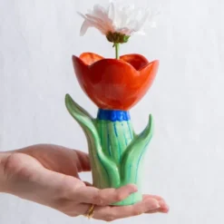Vase Blume rot - Bloom, Größe S