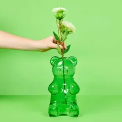 Vase Bär - Yummy Bear, Glas grün