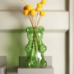 Vase Bär - Yummy Bear, Glas grün