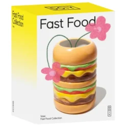 Vase Burger aus Keramik – bunte Deko Vase in Hamburger-Optik 18 cm