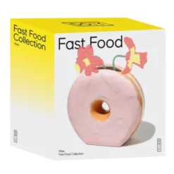 Vase Donut aus Keramik – Deko Vase in rosa Donut-Optik 17 cm