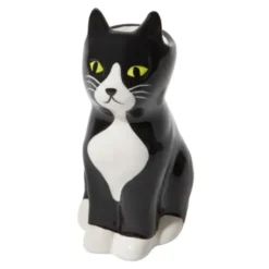 Vase Katze schwarz – kleine Keramikvase 11 cm