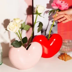 Vase Love - Herzvase aus rosa Keramik