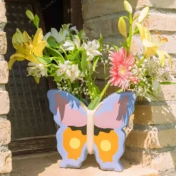Vase Schmetterling blau