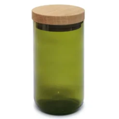 Vorratsglas grün 450 ml mit Holzdeckel Eiche