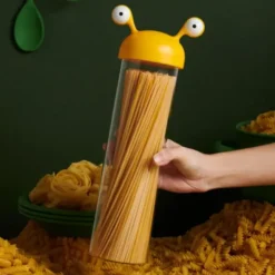 Vorratsglas Spaghetti Monster – lustiger Nudelvorratsdose mit Kulleraugen-Deckel