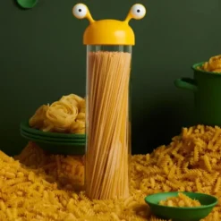 Vorratsglas Spaghetti Monster – lustiger Nudelvorratsdose mit Kulleraugen-Deckel