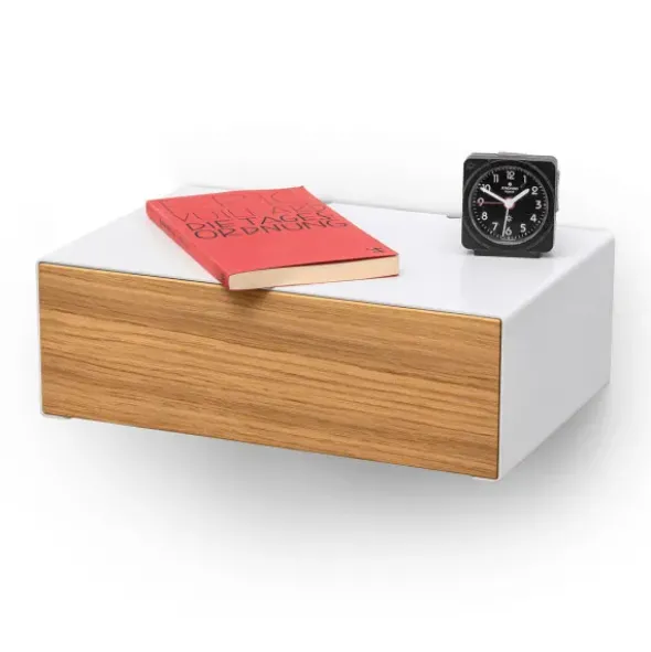 Wandboard / Ladestation mit Schublade Eiche - Schubboard weiß