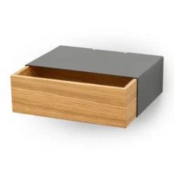 Wandboard / Ladestation mit Schublade Eiche - Schubboard anthrazit