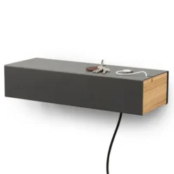 Wandboard / Ladestation SchubKasten Eiche, anthrazit