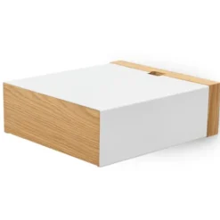 Wandboard SchubLade - Ablage weiß mit Schublade Eiche