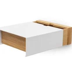 Wandboard SchubLade - Ablage weiß mit Schublade Eiche