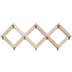 Wandgarderobe Lia - ausziehbare Holzgarderobe mit 10 Haken