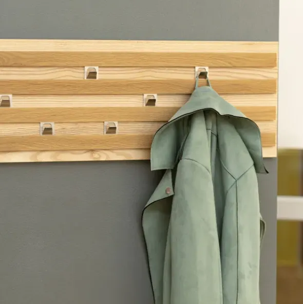Wandgarderobe 78 x 28 cm - flexibel verschiebbare Haken