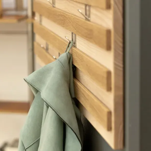 Wandgarderobe 78 x 28 cm - flexibel verschiebbare Haken