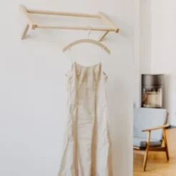 Wandgarderobe YLO 65 cm – Kleiderstange Holz Esche