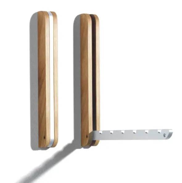 Wandhaken klappbar - Design Kleiderlüfter aus Kirschholz mit Metallhaken