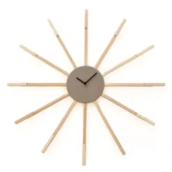 Wanduhr Lunara Sol 60 cm grau - mit Klammern für Fotos & Karten