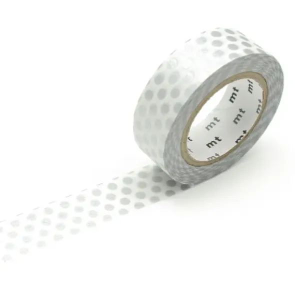 Washi Tape DECO DOTS silber – Masking Tape silber gepunktet
